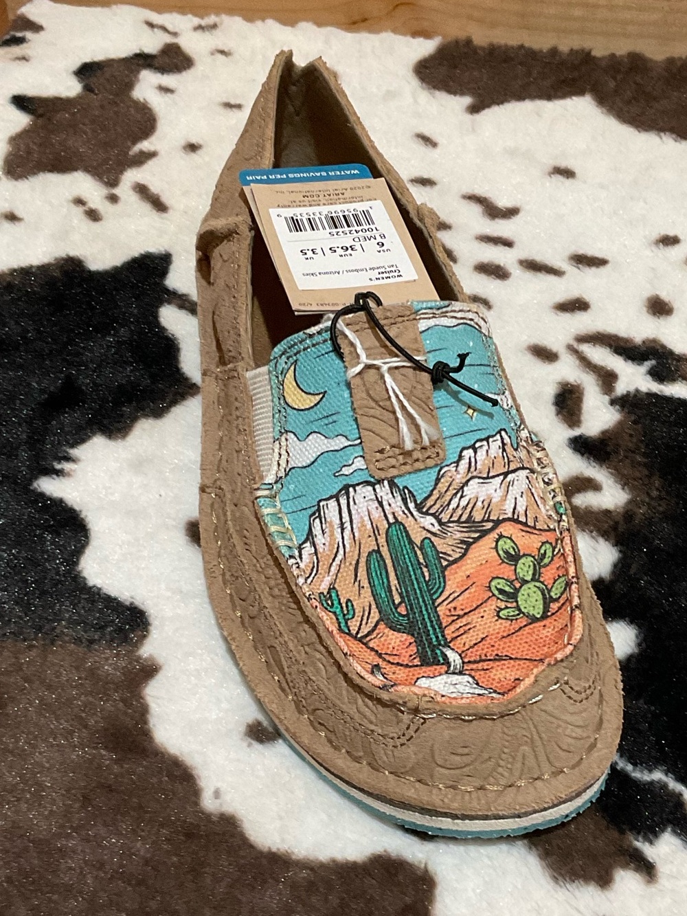 Ariat Women's Desert Scene Slip-On Loafer - Brown with Blue & Orange Accents